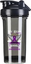 Hero saya adalah Sekarang saya Angel Pankreas Kanker 18 Ounce Shaker Botol Minum Mixer Mixer bukti Protein Pra Workout Shakes Meal Pengganti Botol 500ML / 18 Oz Black