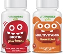 Anak-anak Biotin 5000mg Jelly Beans + Multivitamin Chewables Bundle