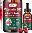 Vitamin B12 Complex 5000 mcg 124; Vegan B12 Liquid Drops Sublingual Sublingual Sulity Suglin4; Methylcobalamin w / Folate, Biotin, Vitamin C, B3, B5, B6, & B8 for Long-Lasting Energy and Healthy Metabolisme, 2 flo.