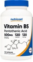 Nutricost Pantothenic Acid (Vitamin B5) 500mg, 120 Kapsul