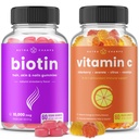 NutraChamps Biotin Gummies dan (2-Pack) Vitamin C Gummies Bundle