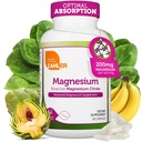 Zahler - Magnesium Supplemen 200 mg (60 Count) Tersertifikasi Kosher Bioactive Magnesium Citrate untuk Max Absorpsi - Natural Magnesium Mineral untuk Pria & Perempuan - Suplemen Magnesium Terbaik