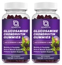 Glucosamine Chondroitin Gummies - 2 - Pack, Ekstra Kekuatan 1500mg Glukoshamine dengan MSM & Elderberry, Dukungan Fleksibilitas, Kartilage & Ammune Dukungan Supplemen untuk Pria dan Perempuan - 120 jumlah