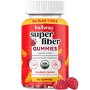 Bellway Super Fiber Gummies for Adules - Sugar Free Organic Fiber Supplemes Gummies with 4g of Fiber per Serving - Prebiotic Chicory Root Fiber for Digetical Gut Health, Raspberry Lemon, 60 Count