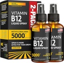 (2 Paket) - Liquid B12 Bpray 5000 mcg - Vitamin B12 Sublingual - Vegan B12 Spray - Methylcobalamin Vitamin B12 Liquid Boosts Energy & Mood - Gluten- Free & Non-GMO