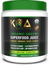 Serbuk Juice Superfood - USDA Organic Super Greens Powder dengan Spirulina, Chlorella, Matcha, Wheat Grass, Digetical Enzymes & Program- Lemon Flavor -30 Pserve