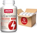 Jarrow Formulas L- Carnitine 500 mg - 100 Veggie Licaps - Cofactor Penting untuk Produksi Energi (ATP) dari Fats - Suplemen Diet - Vegan - hingga 100 Servis, Paket 12