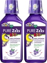 Vicks Pure Zzzs Kidson Meltonain Liquid, Sleep Aid, Drug-Free, Liquid Melatonin 1mg, dengan Chamomile & Lavender, Meltonin Slein Aids for Kids, Snooze Berry Flavored, 2 Pack, 24 FL OZ