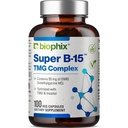 biophix Super B-15 100 Veggie Caps - NiacinCalcium Choline Inositol DMG TMG - Mendukung Tingkat Energi Oksigen Sehat