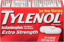 TYLENOL Ekstra Kekuatan Acetaminophen 500 mg Caplets 24 masing-masing
