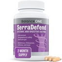 Balance One Biofilm Defense with Proteolytic & Digetical Enzymes for Men & Women - Serrapeptase, Nattokinase, Protease, Cellulase - 60 Capsules, 2 Month Suppply - SerraDefend