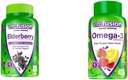 Vitamin Elderberry Gummy Vitamin 90ct & Omega- 3 Gummy Vitamin Berry Lemonade Flavored 120ct