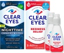 Bundle of Clear Eyes Recoring Eyes Drops, Nighttime Relief Dry Eye Drops, 0.5 Fl Oz + Clear Eyes Retief Eye Drops, 0.5 oz, Dual Pack