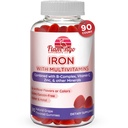 Formula Baru 20 mg Besi per Serving Plus Vitamin C, Zinc, Kompleks B. Iron Gummies for Women and Men.