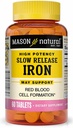 Mason Natural Slow Rilis Iron, Compare to The Active Ingreations In Slow Fe, 60 tablet
