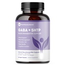 Pure 5-HTP (5- Hydroxyptophan) Plus GABA Suplemen - for Sleep, Mood & Stress Management - 60 Veggie Caps