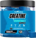 Creatine Monohydrate Gummies for Men & Women-5g of Creatine Monohydrate per Hamba-Bantuan Meningkatkan Kekuatan dan Membangun Otot, Gula Bebas, Vegan, Blueberry Flavor, 120 Count