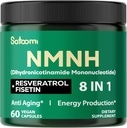 8in1 NMNH - NMN Tambahan Alternatif - NAD Tambahan untuk Dukung NAD Tingkat Ditambahkan Fisetin, Reveratrol, Quercetin, Turmeric, Berbersine, Vitamin D3 & C - 60 Cacah selama 30 hari