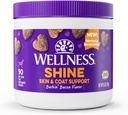 Wellness Barkin 'Bacon Flavored Soft Chew Skin & Coat Suplemen Anjing, 90 Count