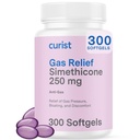 Peninggalan Gas Delief Simetikon 250 mg Softgels (300 Count) - Bantuan Digetical, Pelepasan Bloating & AntiFlatulence Gas Pil untuk Dewasa membantu Gas dan Bantuan Bloating (300 Peledak Lembut)