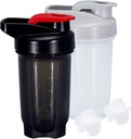 Shaker Bottle Protein Shakes Cup 10 Ounce Sake Bottle dengan Whish Balls, Protein Shake Bottle Set untuk Protein Mix, Shakers for Protein Shakes, Shaker Cup, Protein Shaker, Black + Grey, 2PCS