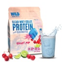 WILD SOCIETY - Clear Whey Protein + Electrolytes - Menyegarkan bubuk Whey Protein Isolat - 20g Protein, 0 Ditambahkan Sugar, GMO- Free, Natural Flavors & Colors - Rocket Pop, 16 oz