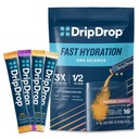 Paket Hidration DripDrop - Varian Tropical Pack - Single Serve Electrolytes Powder Minum Mix - Mangga, Açaí, Passion Fruit, Piña Colada - None-GMO, Gluten Free, Vegan - 16 Tongkat