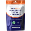 Vitamatic Panthenic Acid Pure Powder 500 mg per Serving - 100 Grams - Juga disebut Vitamin B5- 200 Servis