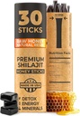 NATURAL SHILAJIT Honey Sticks - Shilajit Resin with Raw Honey, Fulvic Acid & Trace Minements, Plant Based NUtrients for Energy, Immune Dukung & Vitalitas - 30 Shilajit Sticks