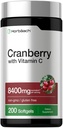 Horbäach Cranberry Pil untuk Perempuan dan Pria 124; 8400mg 124; 200 Softgels 124; Ekstrak Suplemen dengan Vitamin C 124; Non-GMO, Gluten Bebas