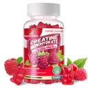 Cretine Monohydrate Gummies Complex 6400mg for Men & Women -Advanced Formula W / L-Taurine + Vitamin B12, Sugar Free Chewable Supplemen, 90 Raspberry Gummies