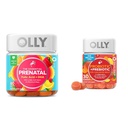 OLLY The Estical Prenatal Multivitamin, 30 Day Supply (Gummies), Sweet, Folic Acid & Probiotic + Prebiotic Gummy Dukungan dan Kesehatan Gut, 500 Juta CFU, Fiber
