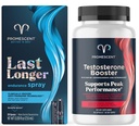 Premescent Delay Spray for Him (2.6ml) + Testosterone Booster for Men Suplemen dengan Tongkat Ali (LongJack), KSM-66 Ashwagandha, Horny Goat Weed