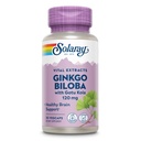 SOLARAY Ginkgo Biloba Extract dengan Gotu Kola - Ginko Bilbia Kaples for Brain Health Support - Vegan, Lab Verified, 60- Hari Jaminan - 60 Hamba, 60 VevCaps (30 VexCaps)