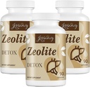 Zeolite Detox Capsules, Organic Activated Charcoal, Bentonite Clay, 1-2 Klamoropolite, Maximum Absorpsi, Gut Liver Detox Cleanse Full Body for Women, 270 Capsules