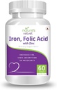 Iron & Folic Acid Generik dengan Zinc, untuk Suplemen dalam Pregnancy, 60 softgels - Paket 1
