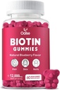 Gumi Biotin, Tambahan Biotin dengan Chlorofil, Minyak Benih Hitam, Multivitamin dan Zinc Dukung Rambut Skin dan Nails Kesehatan Perempuan dan Pria [60 Cacah (Paket 1)]
