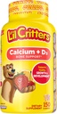 L 'il Critters Kalsium + D3 Daily Gummy Tambahan untuk Anak-anak, untuk Bone Dupport, Orange, Strawberry dan Cherry Flavors, 150 Gummies
