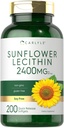 Carlyle Sunflower Lexithose Softgel Capsules 124; 2400mg 124; 200 Count 124; Kaya dalam Choshatidyl Choline 124; Non-GMO, Soy Free, Gluten Free Supplemen