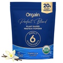 Orgain Vegan Organik Perfect Byend Powder, 20g Clean Plant Protein, 6 Ingrediens, < 1g Sugar, Gluten Free, Non-GMO; Tidak ada Flavors Articial, Stepia Extract, Dairy atau Soy Ingredients - Vanilla