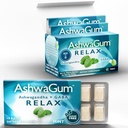 AshwaGum RELAX Gum oleh BetterGum, Tambahan Potency Tinggi dengan KSM 66 Ashwagandha dan Gaba, Dukungan Stres dan Anxiety Relief, Dukungan Cortisol, Alternatif ke Gummies, Sugar- Bebas, 10 Pises - 6 Pack