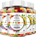 4 Pack Omega 3 6 9 Gummies Vegan Edible Bear Candy, Non- GMO, Low Sugar