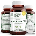 Suplemen Minyak Cod Liver Natural Nutra Norwegia, membantu mempertahankan kulit, membantu mempertahankan Kepadatan Tubuh, Fungsi Kesehatan Mata & Nerve, Promotes Kesehatan Dental, Supports Cardiovaskular Kesehatan, 100 Softgels