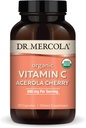 Dr. Mercola Organic Vitamin C Acerola Cherry, 30 Servings (90 Kapsul), 500 mg Per Serving, Tambahan Dietary, Support Healthy Immune Fungsi, Non-GMO, Sertifikasi USDA Organik