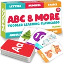 Kartu ABC Belajar Flash untuk Toddlers 2- 4 Tahun - 60 Flashcard Toy for Kids Ages 1-3-5 oleh Quokka - Alphabet Numbers Colors Letters Animals Activity - First Words Educations Game
