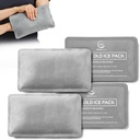 Paket Es Yang Bisa Dipakai Ulang Bagi Para Injuries - (10 "x 6") Es Lembut Dengan 1 Sided Velvet Soft Fabric, Fleksible Hot dan Cold Gel Ice Pack Set, Grey, Kemasan 4