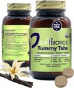SUNBIOTICS Tummy Tab - SUNOTIS Probiotic dan Prebiotic Tablet dengan 18 Milyar CFU dari 4 Strain Probiotik untuk Good Gut Flora, Simiune System, & balanced Microbiome - Vanilla, (Paket 1)