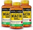 MASON NATURAL Niakin 500 mg Flush-Free, Support Heart Health, Gugup System & Energy Produksi, 60 Kapsul, Paket 3