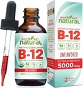 Mengapa tidak alami Vitamin B12 Liquid - Sublingual Ekstra Kekuatan 60 x 5000 mcg Methylcobalamin Drops, Vegan, Maksimalkan Absorpsi dan Energi