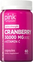 PINK Cranberry Pil untuk Perempuan 124; 60 Capsules 124; Plus Vitamin C £124; None-GMO & Glten Ekstraksi Bebas Suppplemen 124; Menyediakan Kesehatan Traktur Uliner